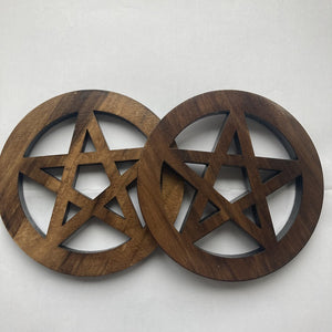 Wooden Pentacle Wood Carving