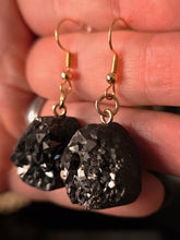 Gunmetal Druzy Earrings