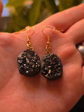 Gunmetal Druzy Earrings