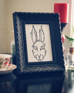 Wicker Rabbit Framed Print